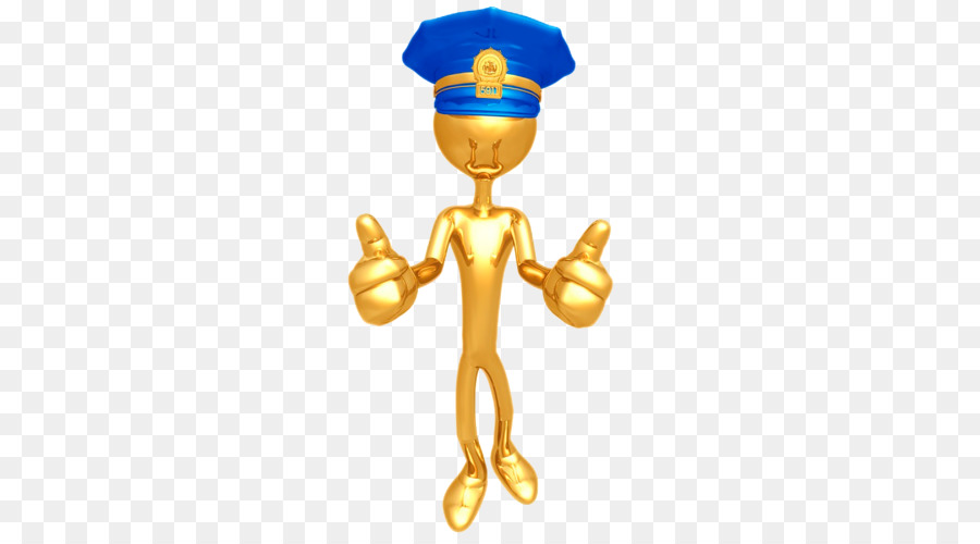 Officier De Police Doré，Chapeau Bleu PNG