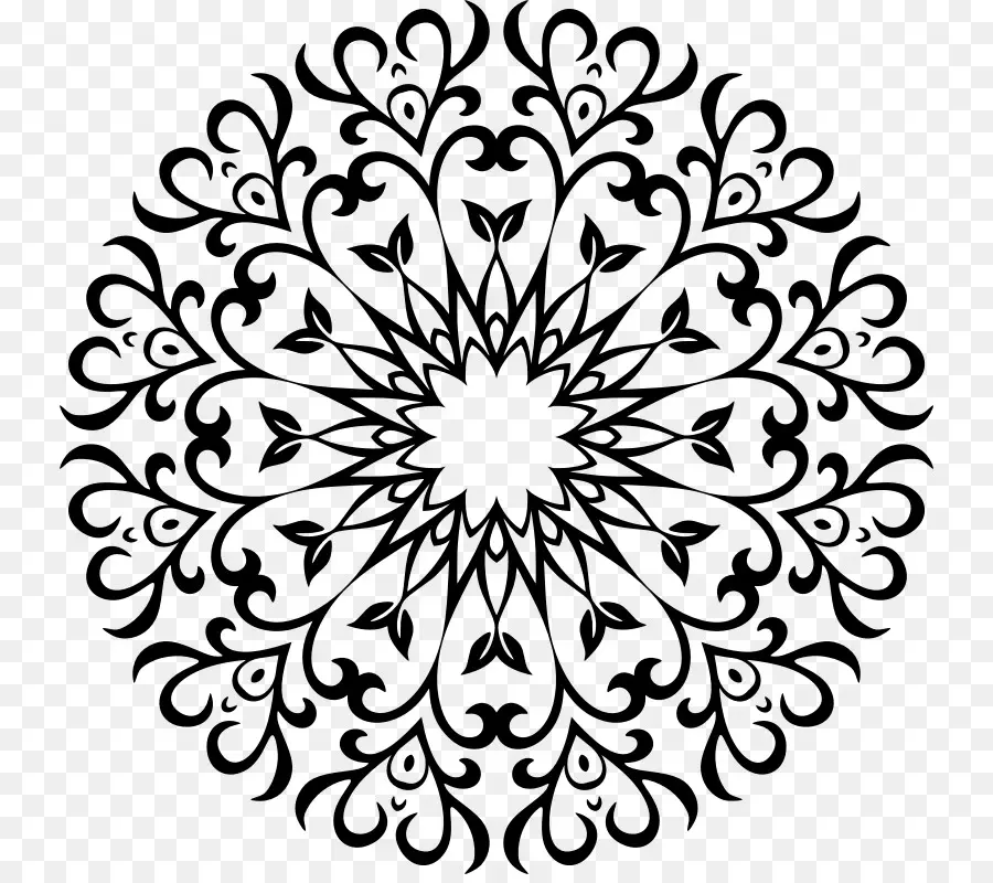 Mandala Noir Et Blanc，Conception PNG