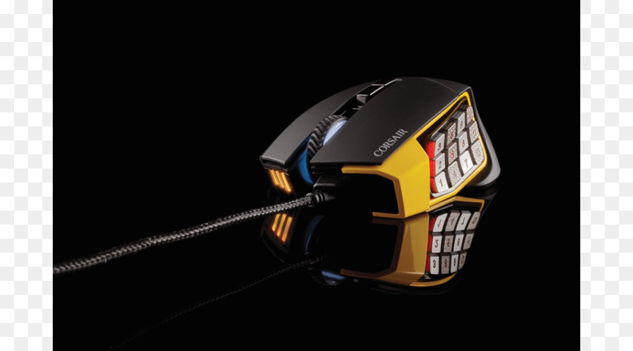 Souris D Ordinateur，Corsair Gaming Cimeterre Optique Rvb Mobammo Souris Usb Jaune PNG