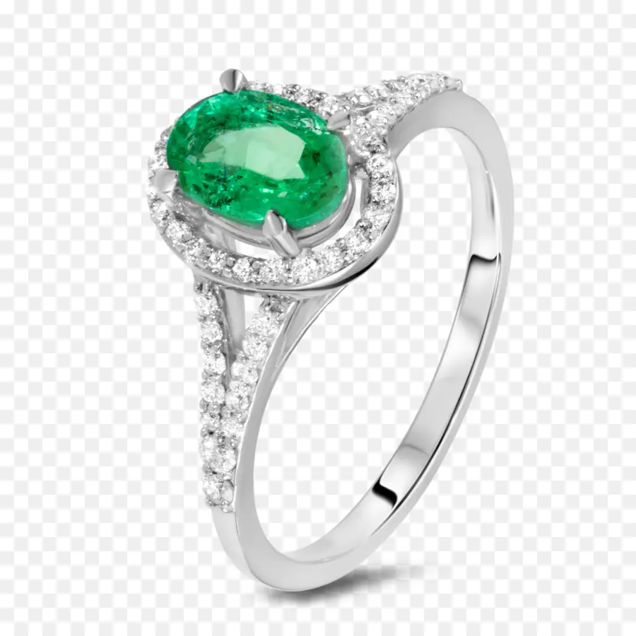 Bague Gemme Verte，Bague En Argent PNG