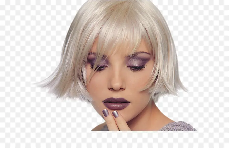 Femme Aux Cheveux Blonds，Se Maquiller PNG