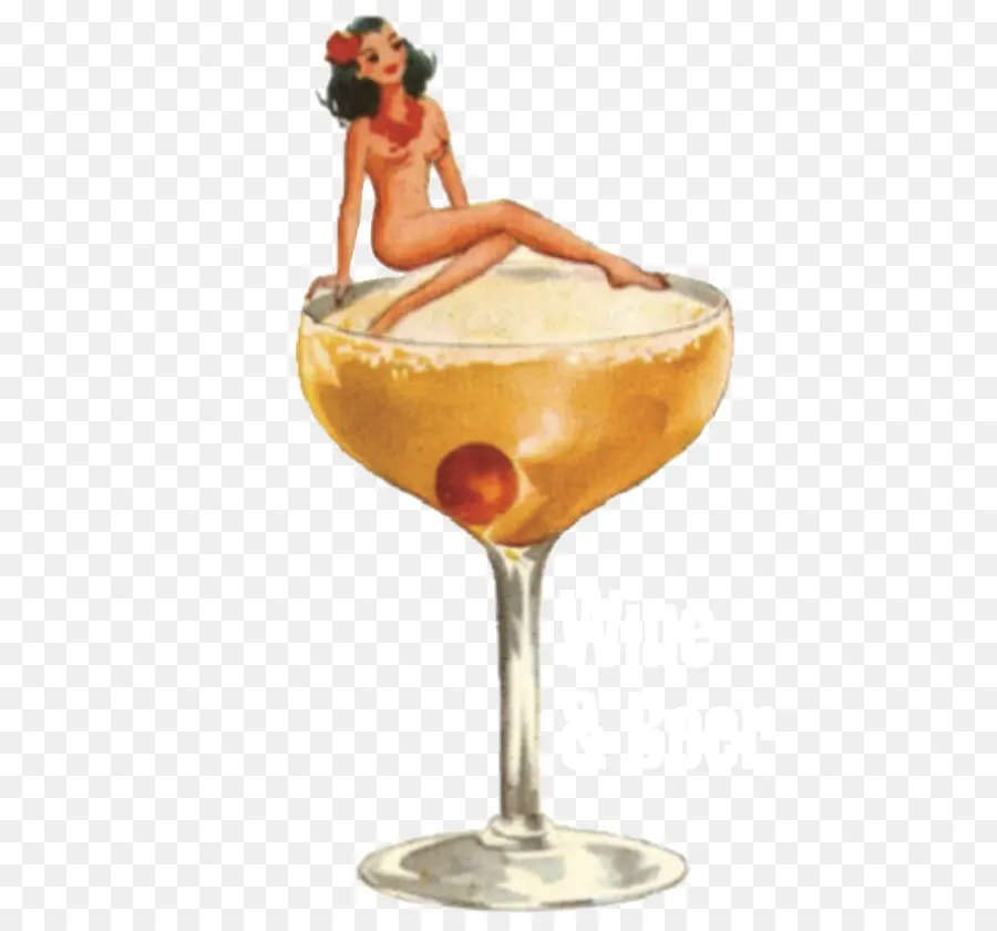 Cocktail Avec Une Pin Up，Boire PNG