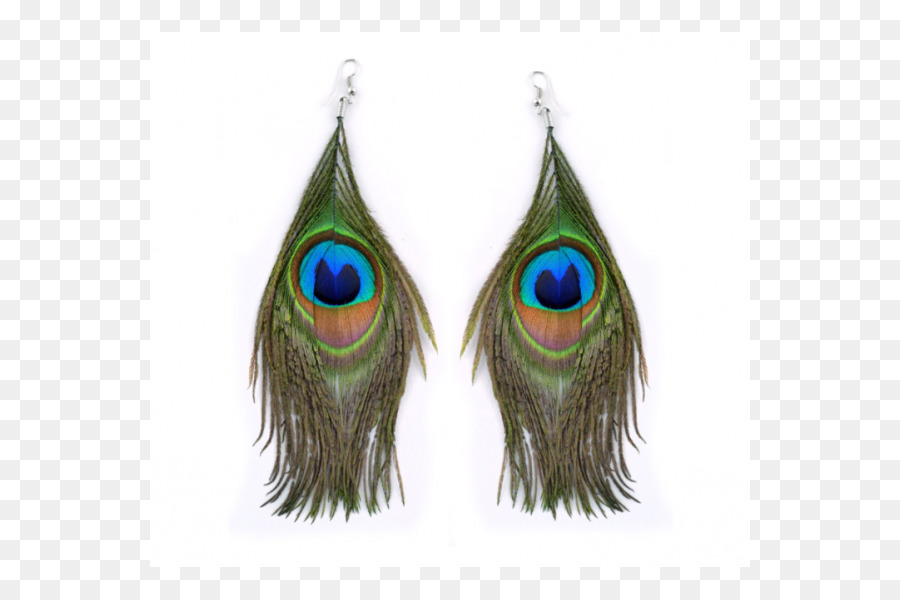 Boucles D'oreilles Plumes De Paon，Mode PNG