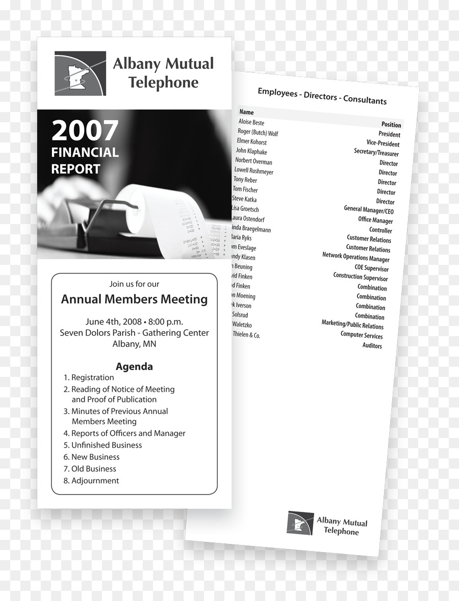 Albany Mutuelle Téléphone，Brochure PNG