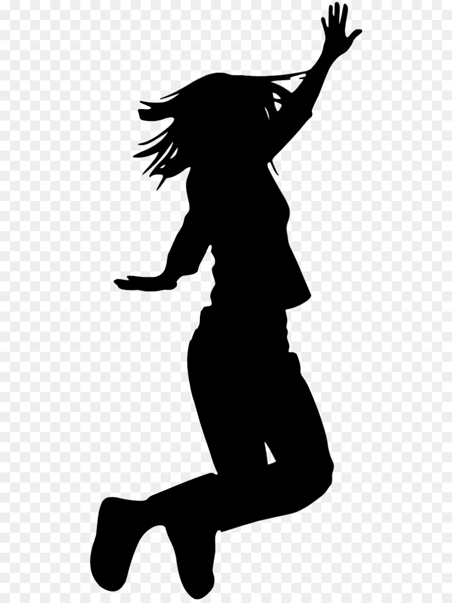 Fille Silhouette，En Cours D'exécution PNG