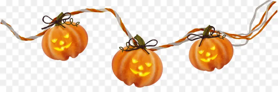 Guirlande De Citrouilles，Halloween PNG