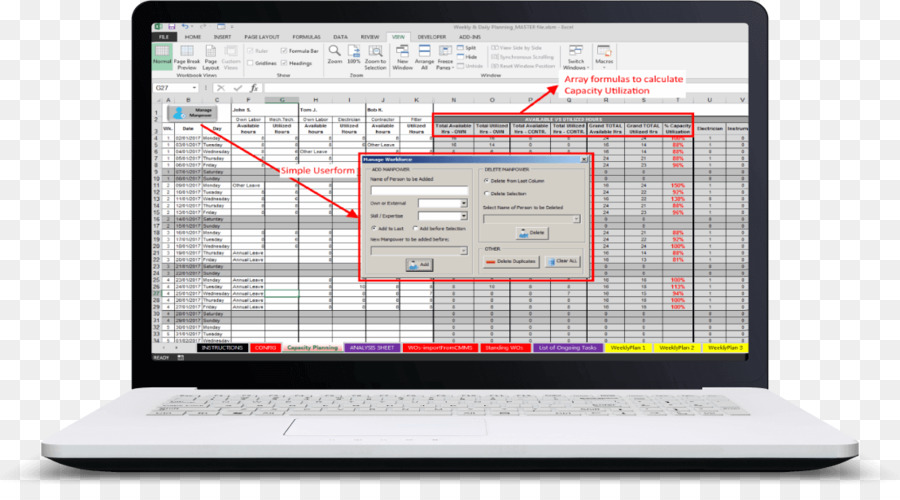 Microsoft Excel，Modèle PNG