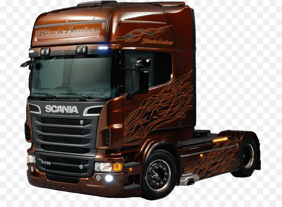 Camion Scania Marron，Camion PNG