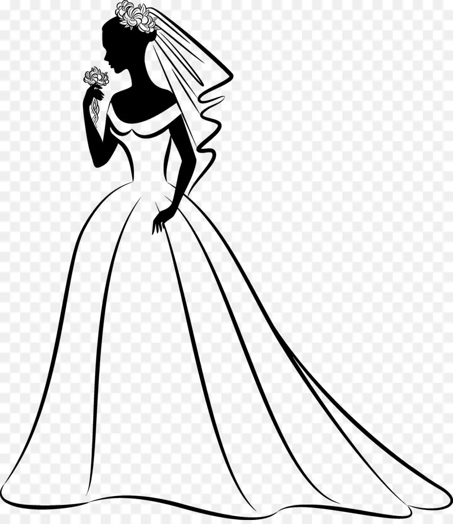 Silhouette De Mariée，Mariage PNG