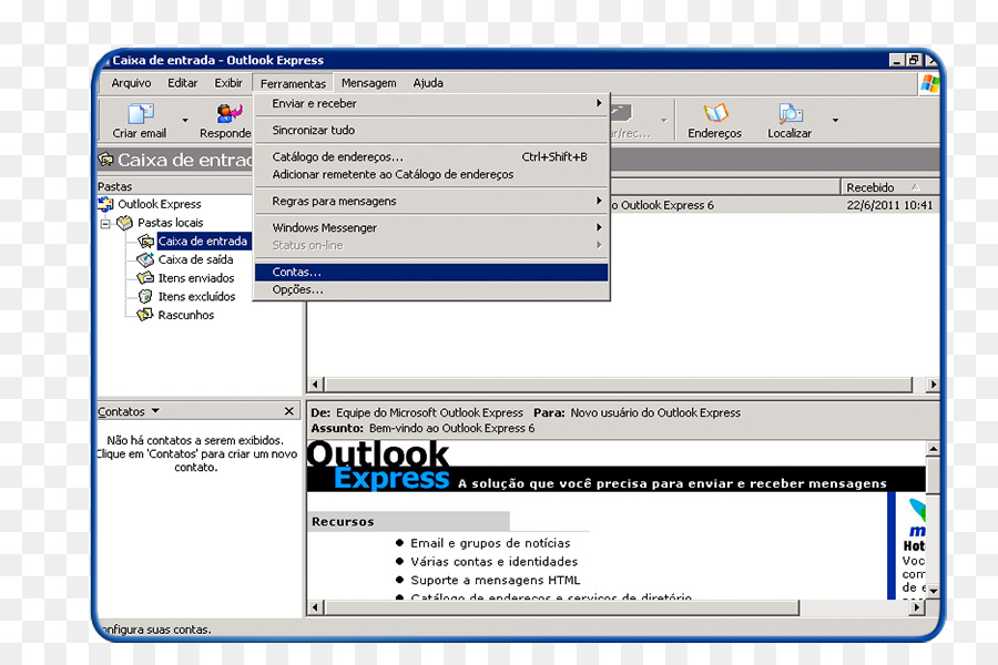 Interface Outlook Express，Client De Messagerie PNG