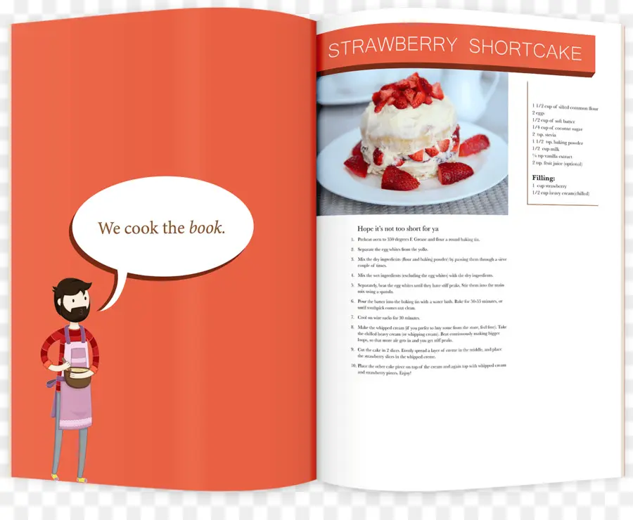 Livre De Recettes，Shortcake Aux Fraises PNG