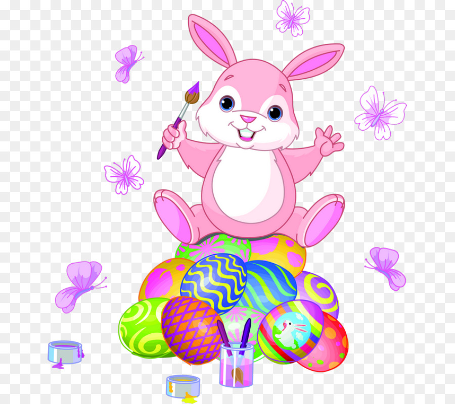 Lapin Rose，Oeufs De Pâques PNG