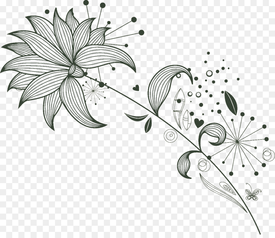 Cadre Floral Vert，Fleurs PNG