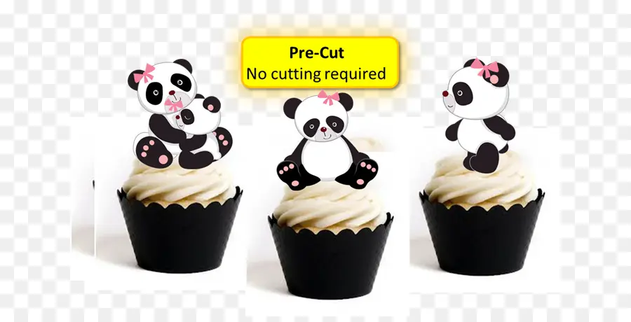 Décorations Pour Cupcakes Panda，Petits Gâteaux PNG