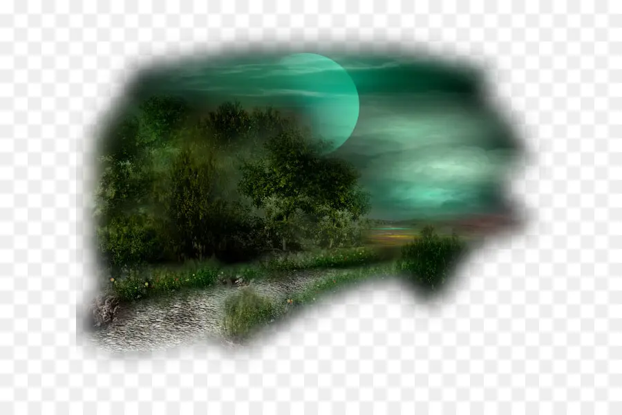 Paysage Nocturne，Lune PNG