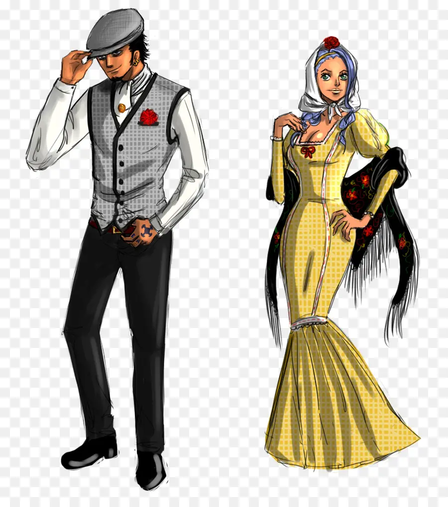 Couple En Tenue Traditionnelle，Homme PNG