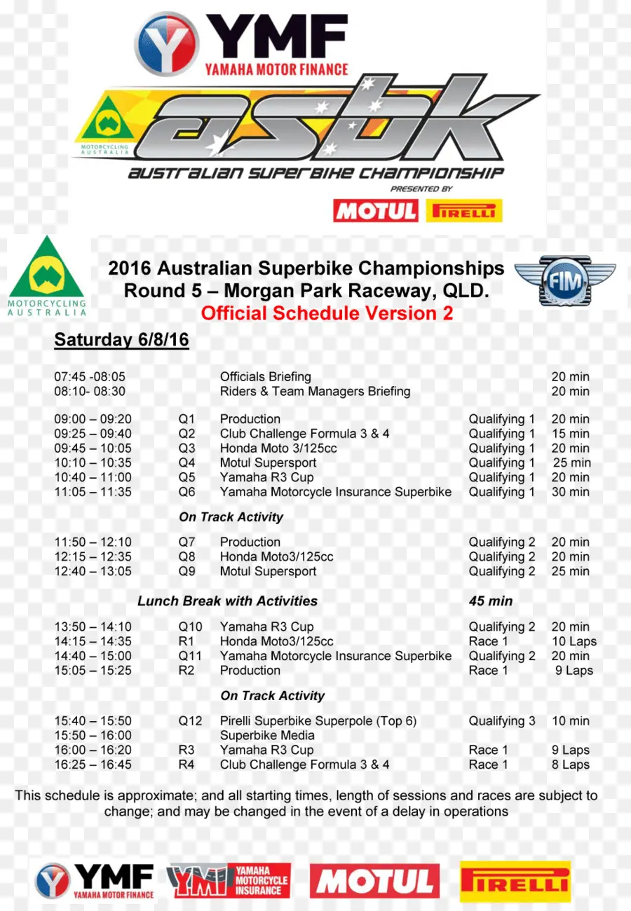 Calendrier Du Championnat Superbike，Course PNG