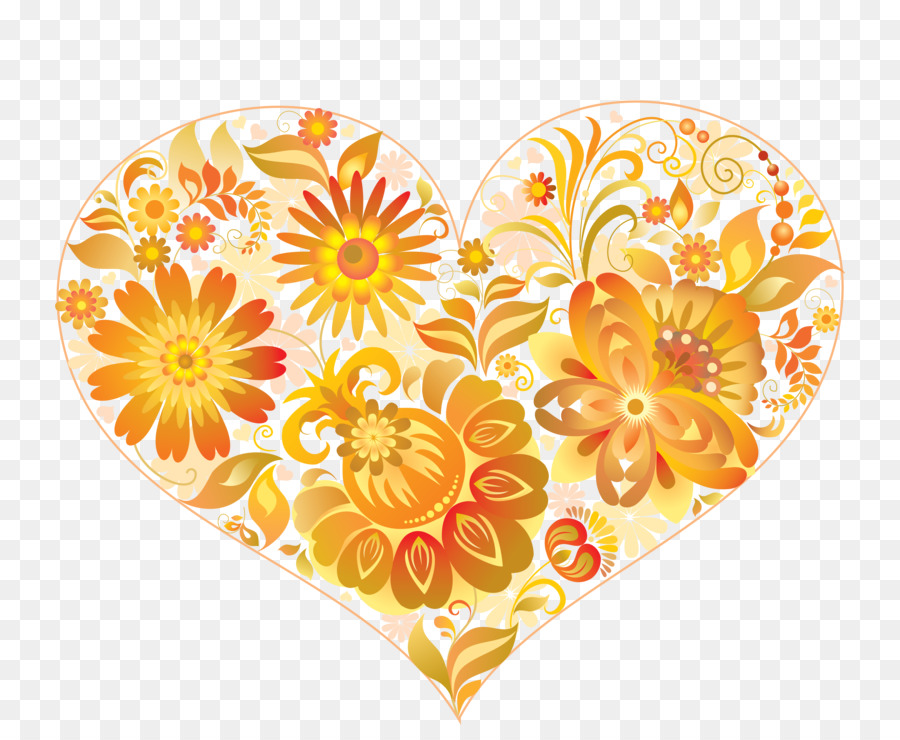 Coeur Floral，Fleurs PNG