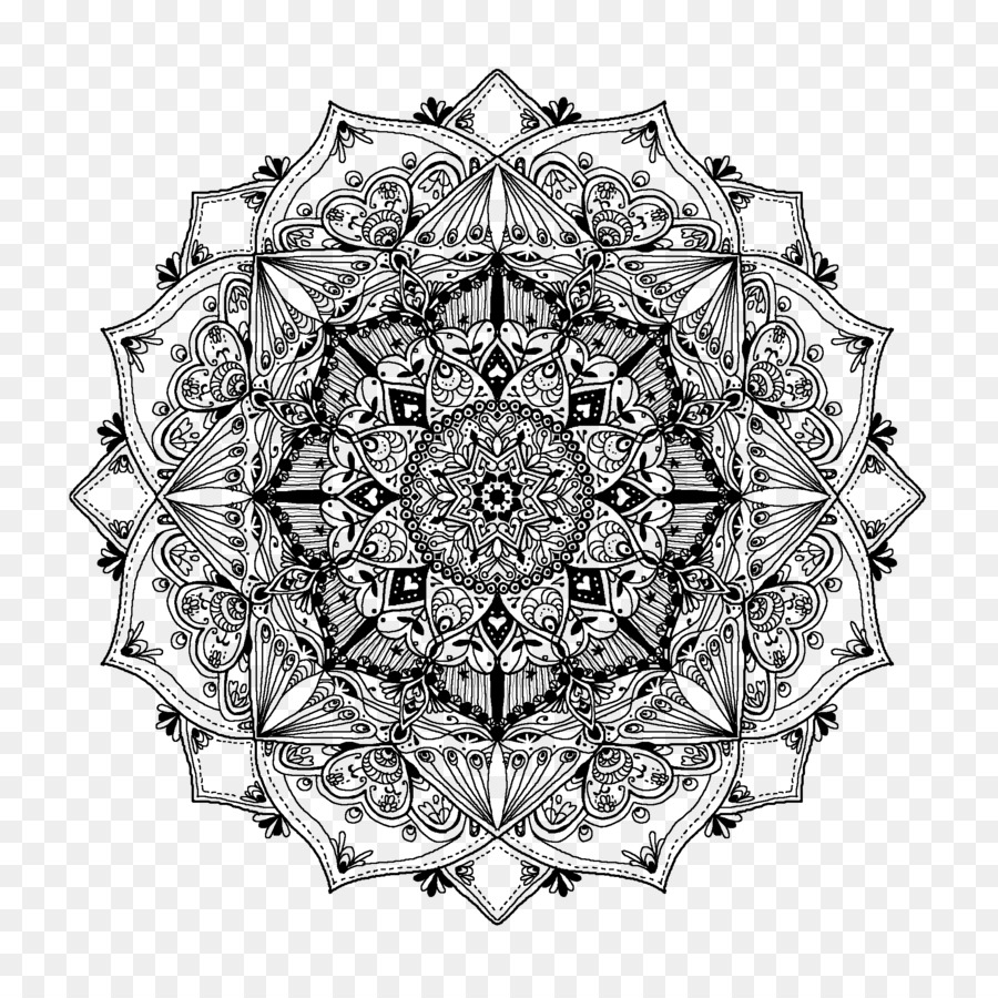 Mandala Noir Et Blanc，Modèle PNG