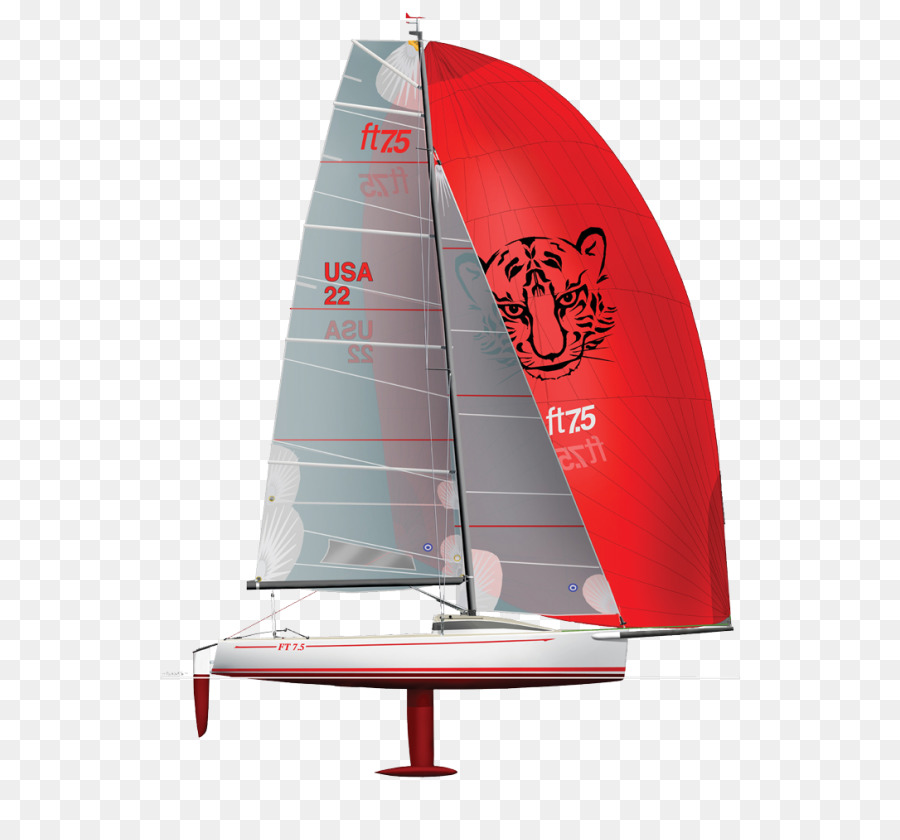 Voilier à Voile Rouge，Bateau PNG