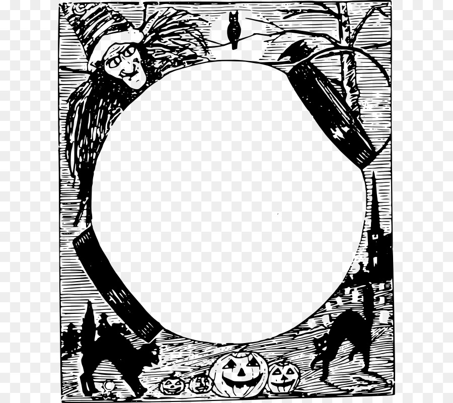 Cadre D'halloween，Sorcière PNG