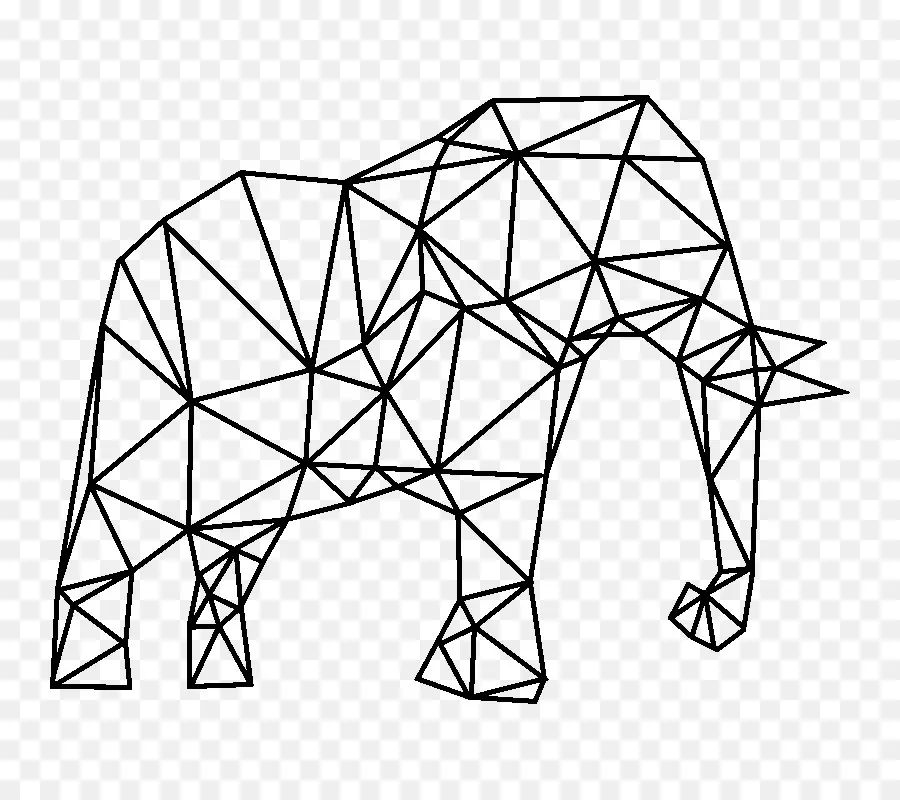 Éléphant Géométrique，Animal PNG