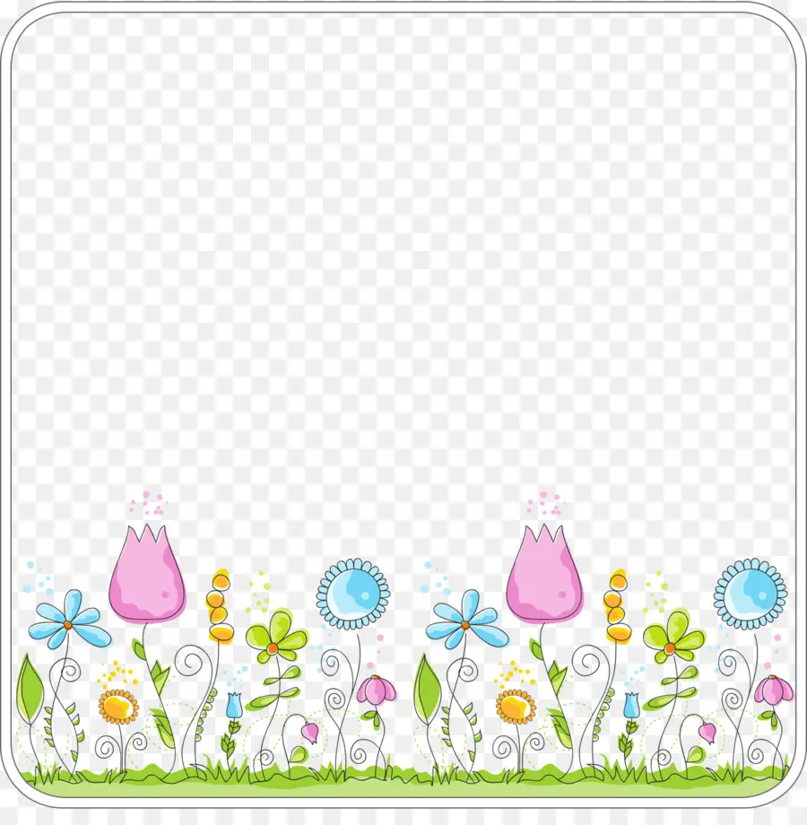 Bordure De Fleurs，Floral PNG