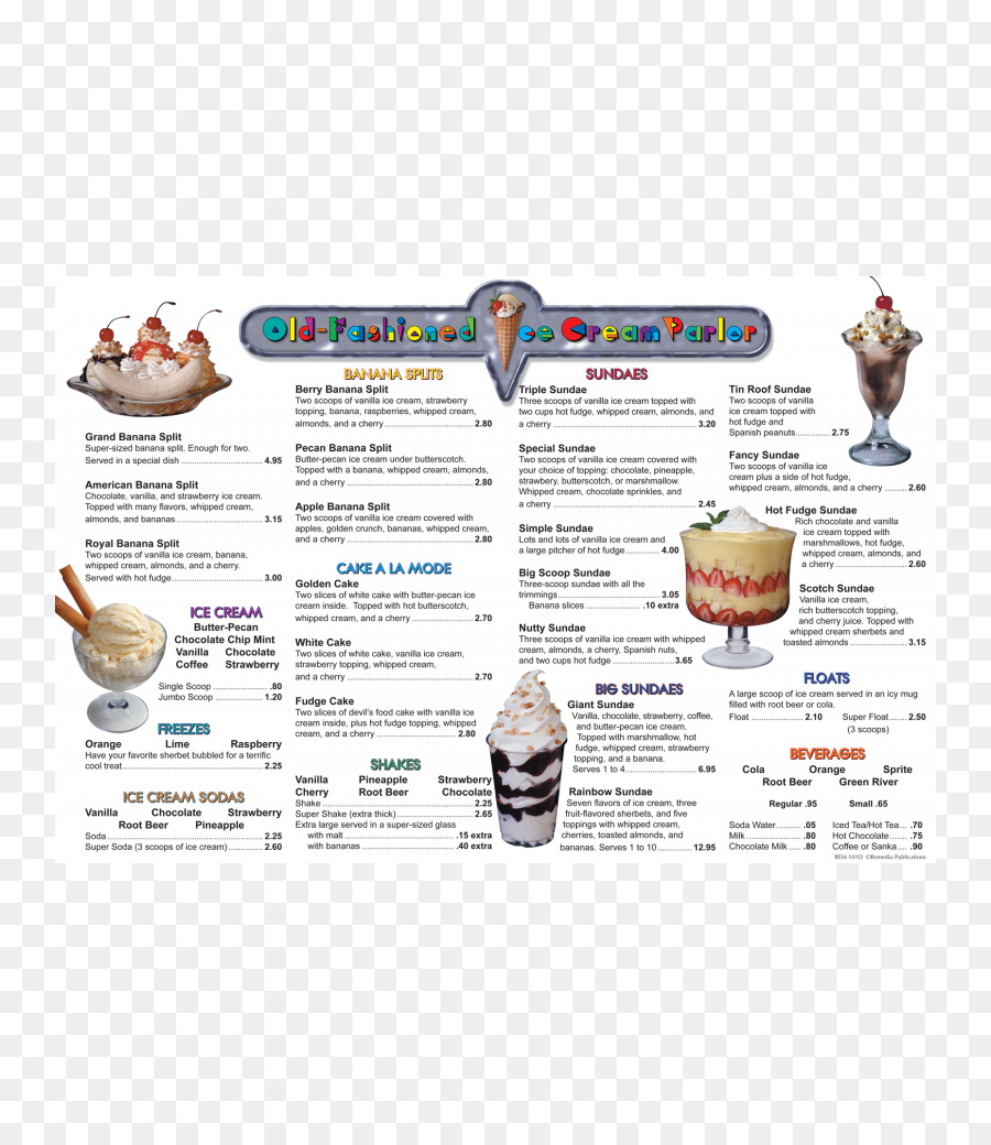 Menu De Glaces，Desserts PNG