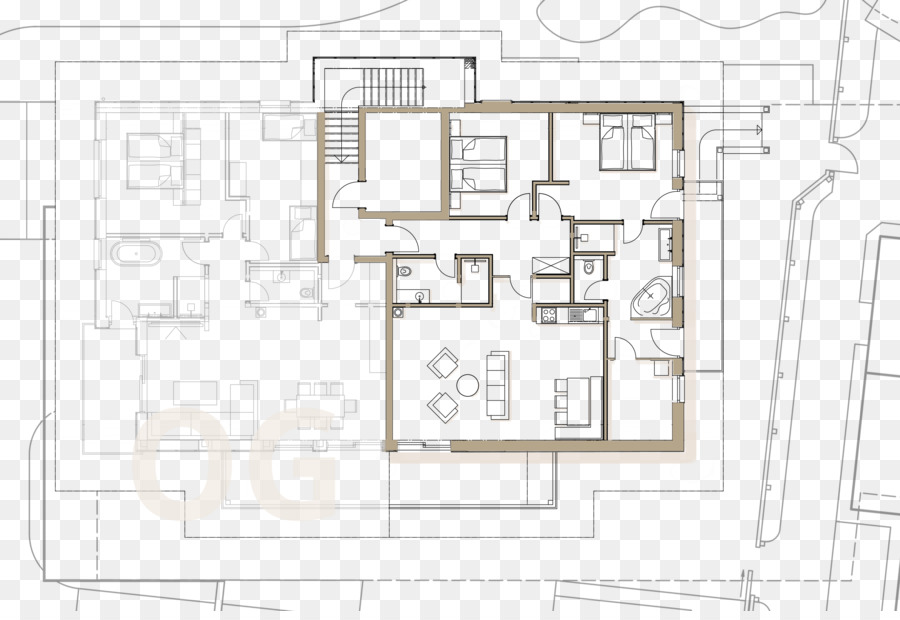 Plan D étage，L Architecture PNG