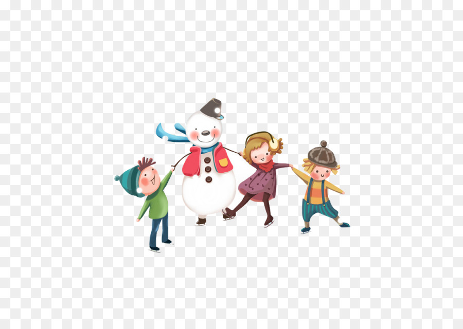 Bonhomme De Neige Et Enfants，Hiver PNG