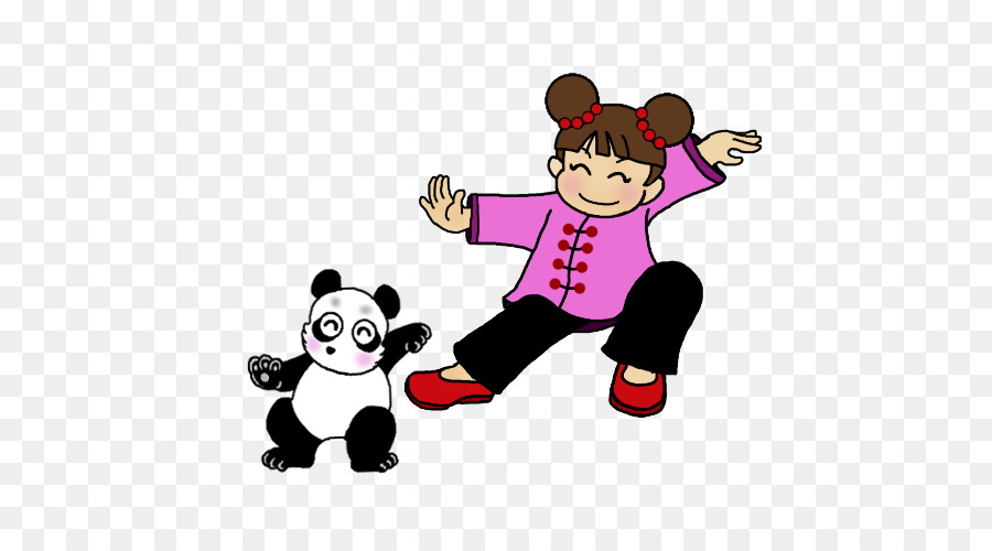 Fille Et Panda，Enfant PNG