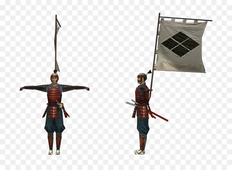 Samouraï Avec Drapeau，Guerrier PNG