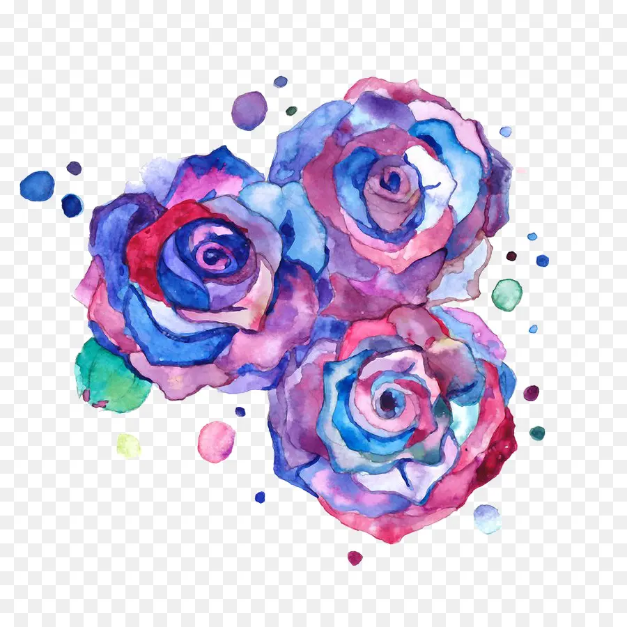 Roses Aquarelles，Fleurs PNG