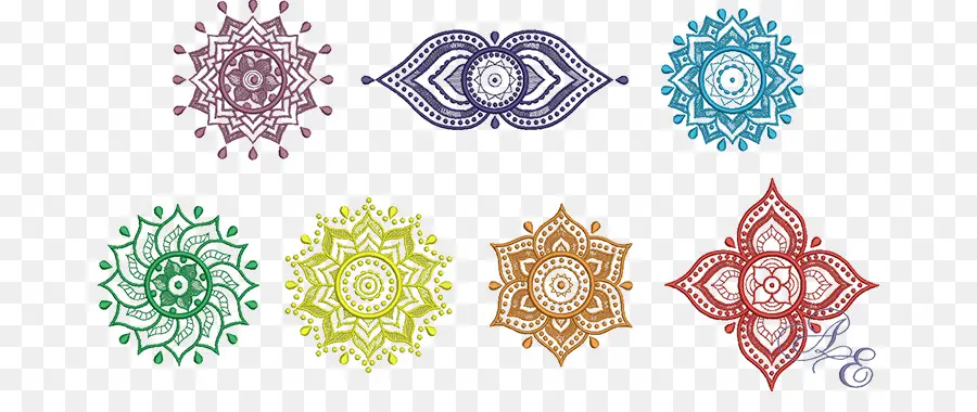 Mandalas Colorés，Motifs PNG