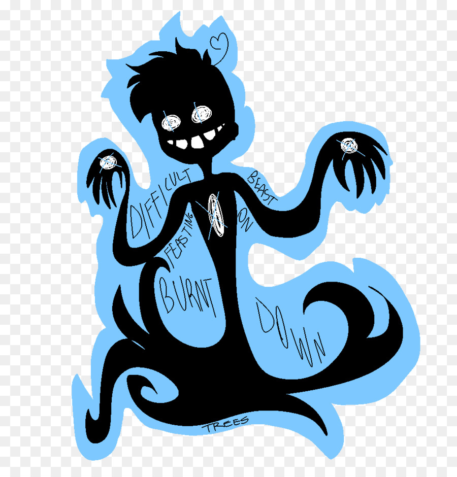 Personnage De Dessin Animé Noir，Effrayant PNG