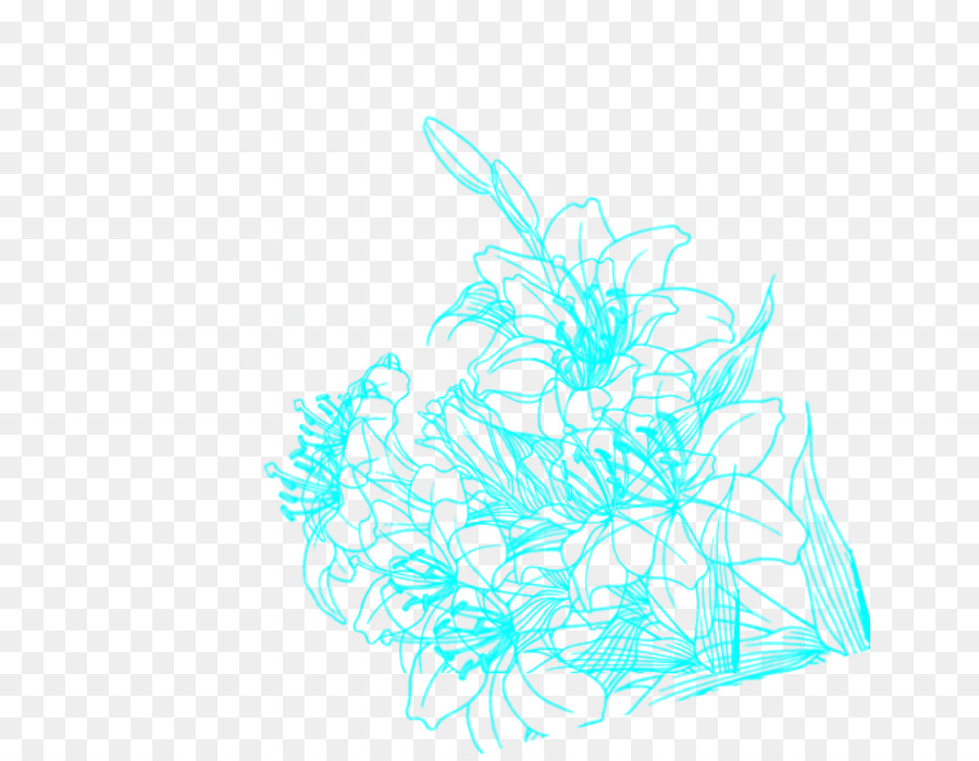 Croquis De Fleur Bleue，Fleur PNG