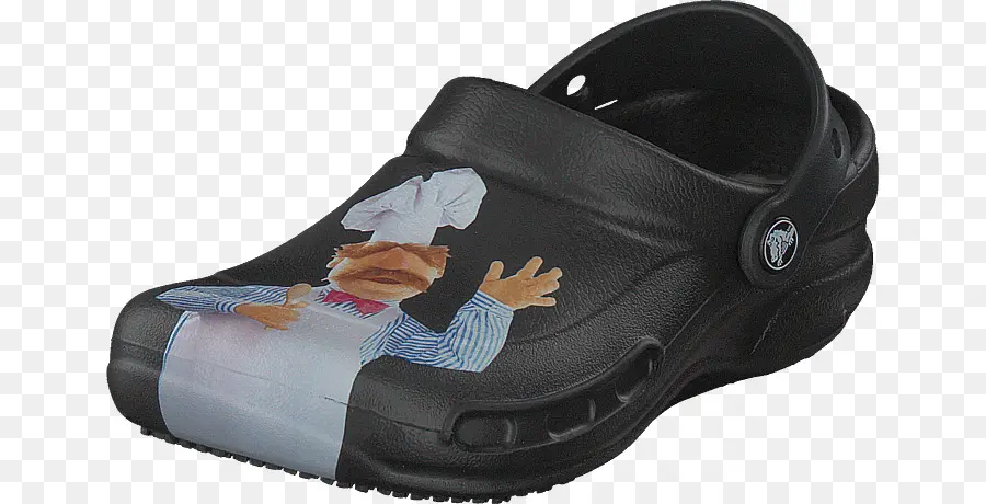 Crocs Noirs Avec Chef，Chaussure PNG