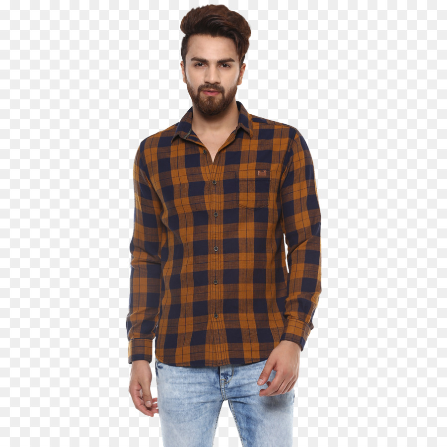 Chemise à Carreaux Bleue，Occasionnel PNG