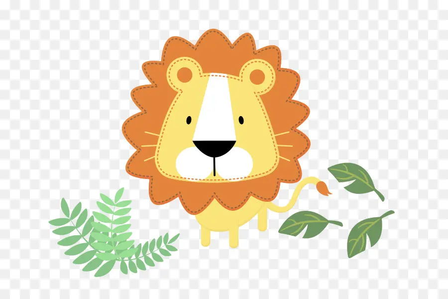 Illustration De Lion Mignon，Animal PNG