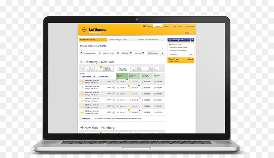 Lufthansa，Moteur De Réservation Sur Internet PNG