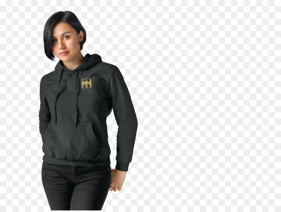 Sweat à Capuche Noir，Femme PNG