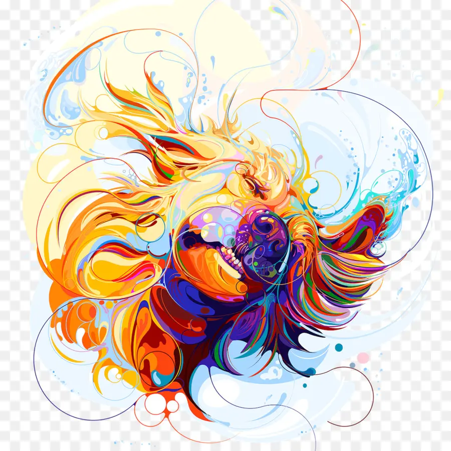 Lion Coloré，Art PNG