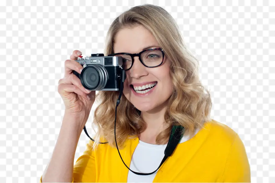 Femme Avec Appareil Photo，Lunettes PNG