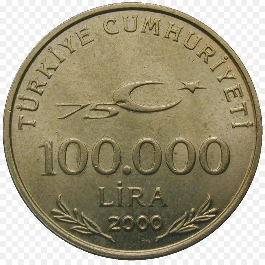 Pièce De Monnaie De La Livre Turque，100 000 PNG