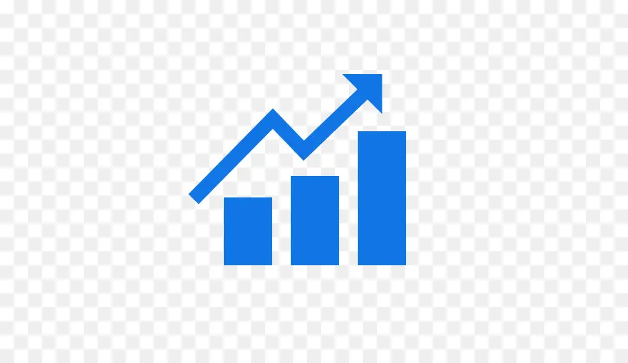 Graphique à Barres Et Courbes Bleues，Croissance PNG