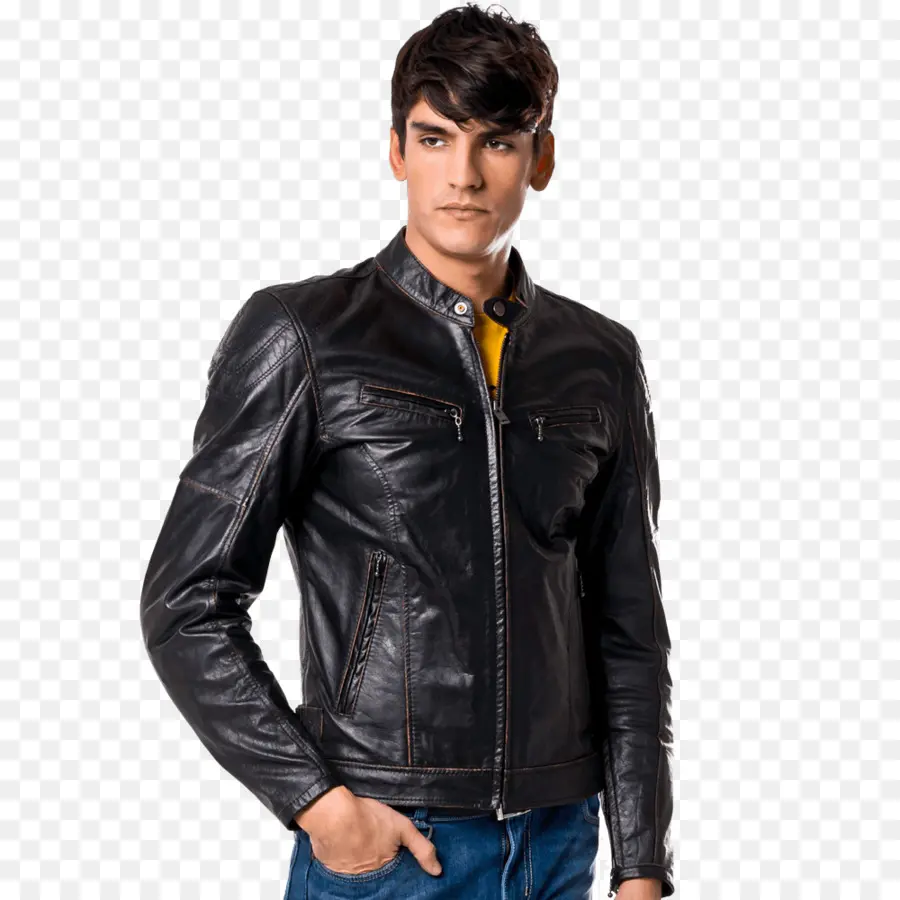 Veste En Cuir Noire，Mode PNG