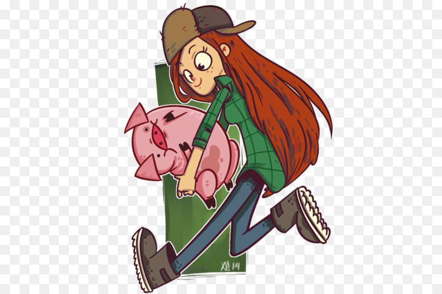 Fille Avec Cochon，Personnage PNG