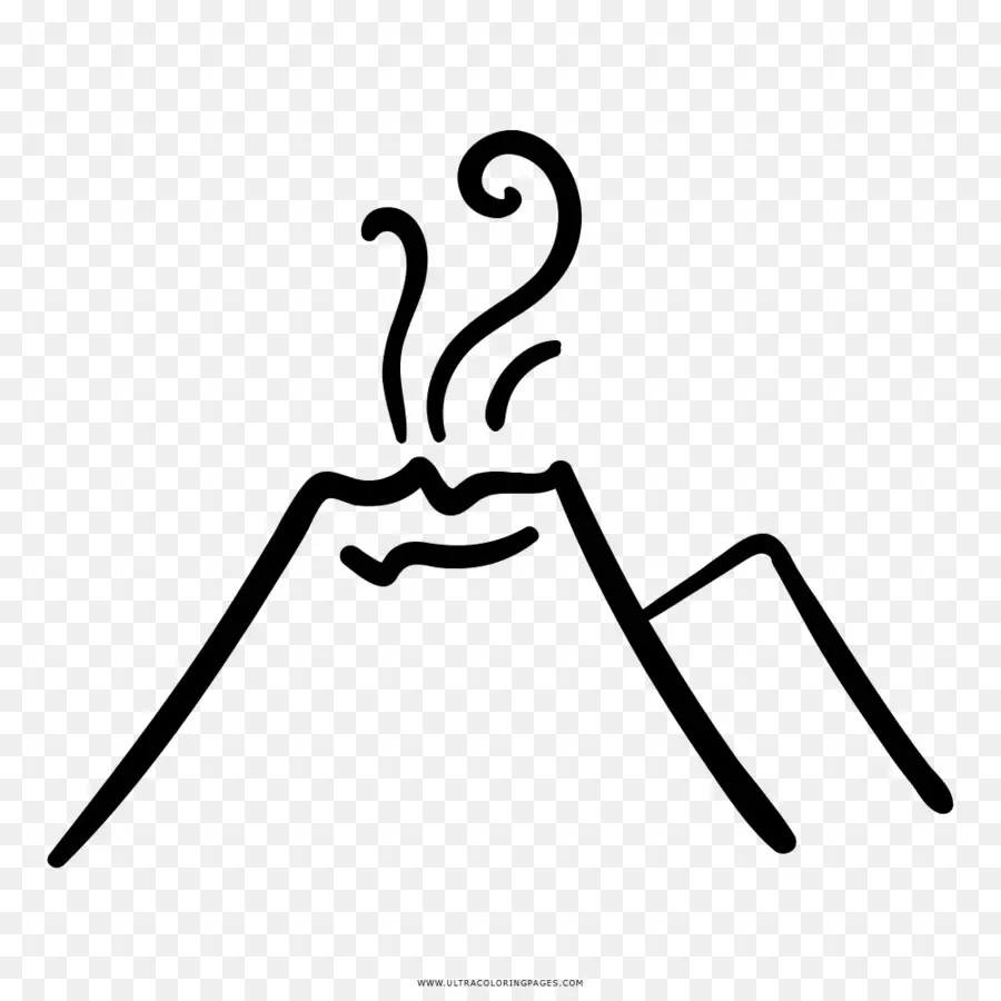 Dessin Au Trait Volcan，Doubler PNG