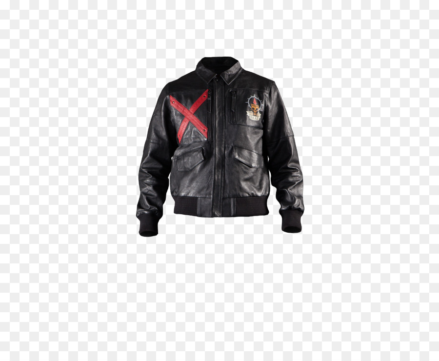 Veste En Cuir Noire，Rouge X PNG