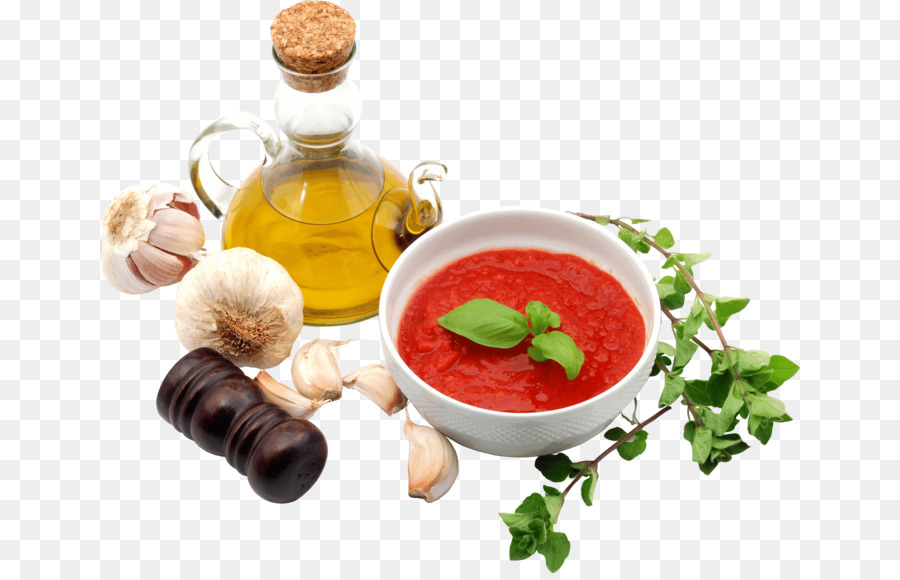 Huile D'olive Et Sauce Tomate，Ail PNG